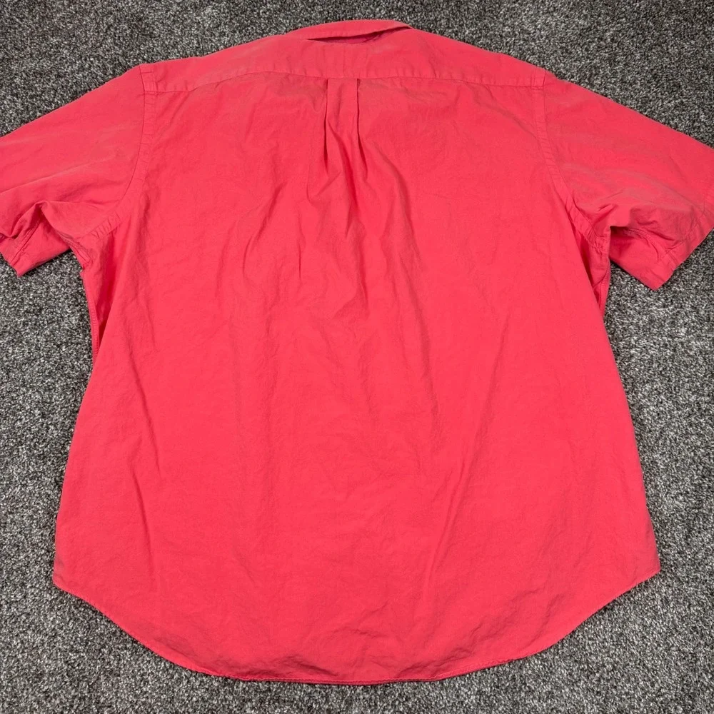 Ralph Lauren Mens XXL Classic Fit Short Sleeve Button Down Shirt Coral Pink - Picture 7 of 8